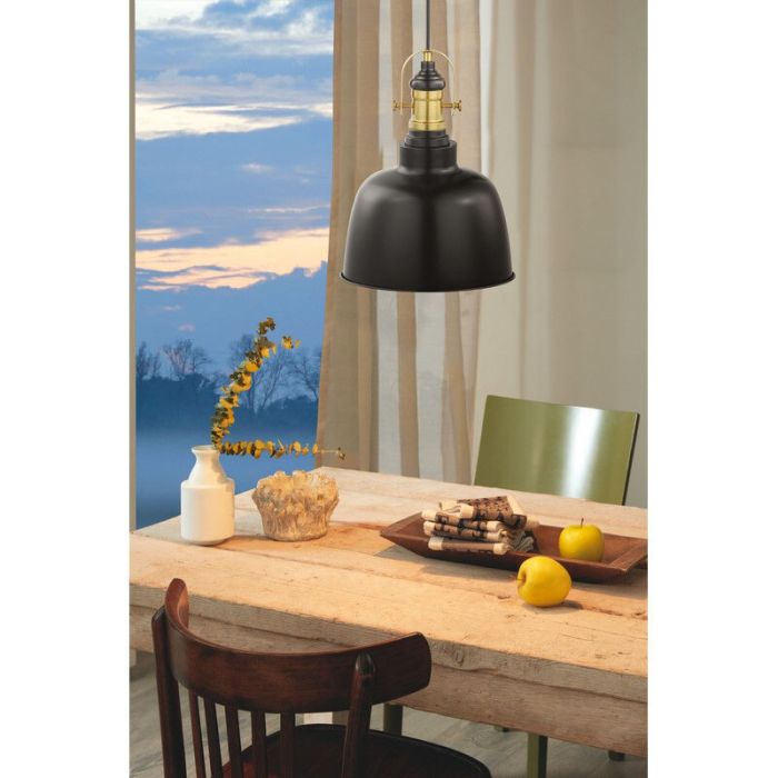 Zwarte retro hanglamp metaal, Alain