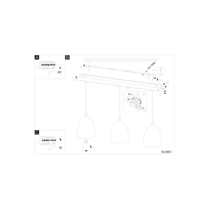 Bruine retro hanglamp staal, Ajay