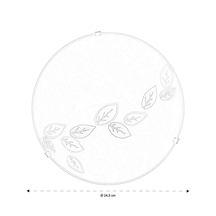 Witte plafonnière glas, Bada, bladeren