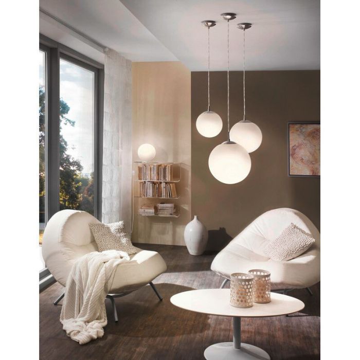 Nikkelen moderne hanglamp glas, Dave