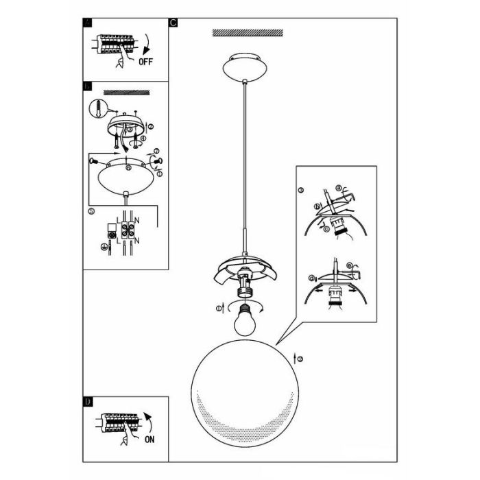 Nikkelen moderne hanglamp glas, Dave