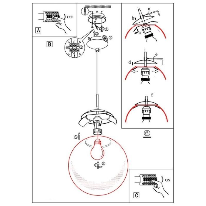 Nikkelen moderne hanglamp glas, Dave