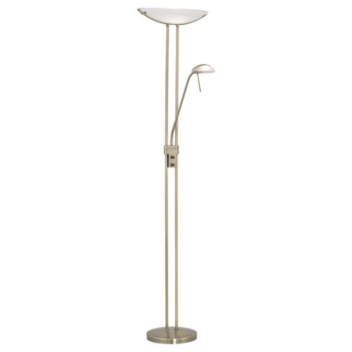 Brava bronzen vloerlamp stijlvolle glaskap