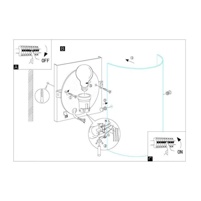 Nikkelen wandlamp glas, Ciuda
