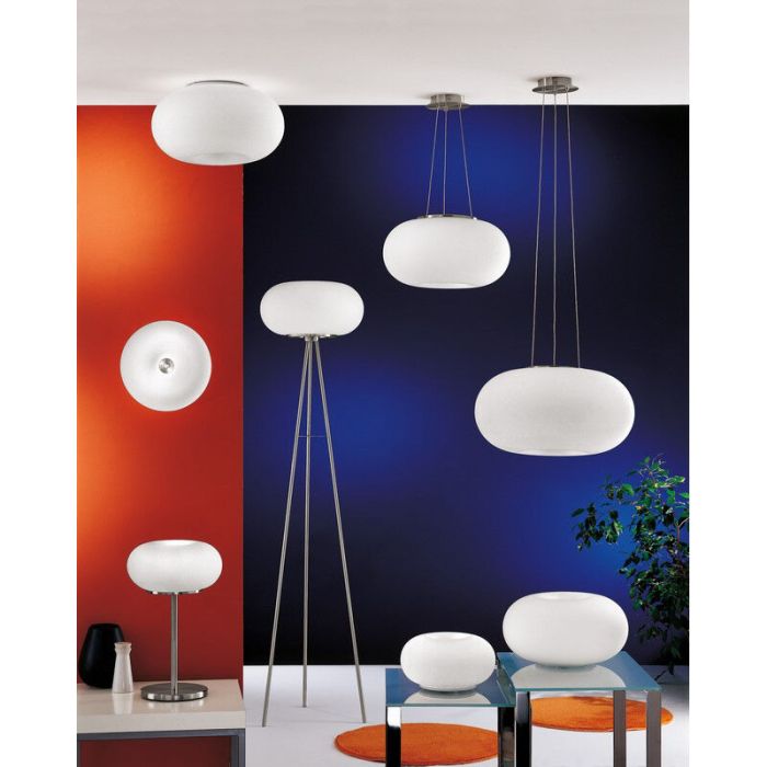 Nikkelen design plafonnière glas, Skyler