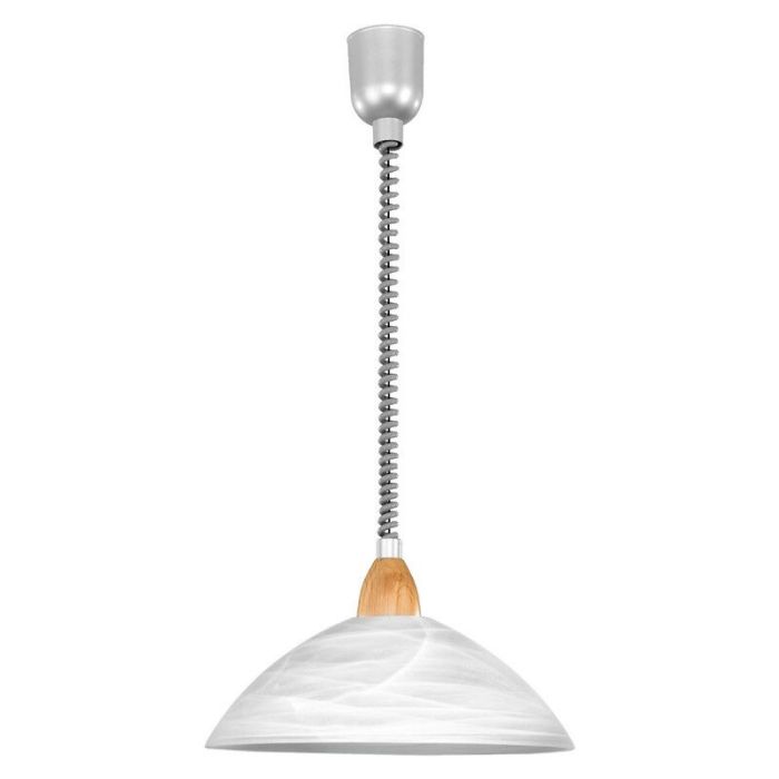 Witte klassieke hanglamp glas, Brandon