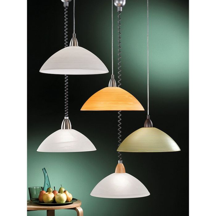 Witte klassieke hanglamp glas, Brandon