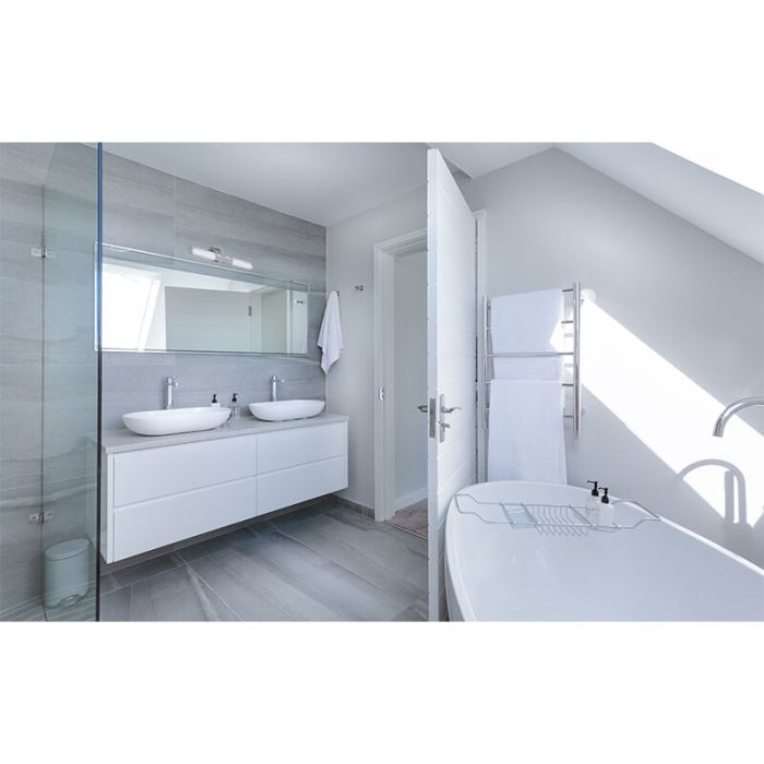 Matte chrome Euska badkamer wandlamp langwerpig