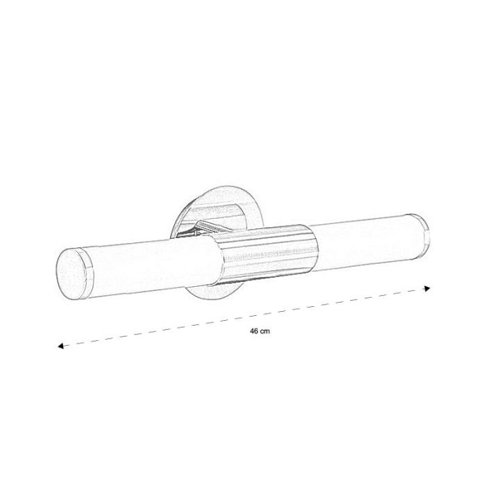 Matte chrome Euska badkamer wandlamp langwerpig
