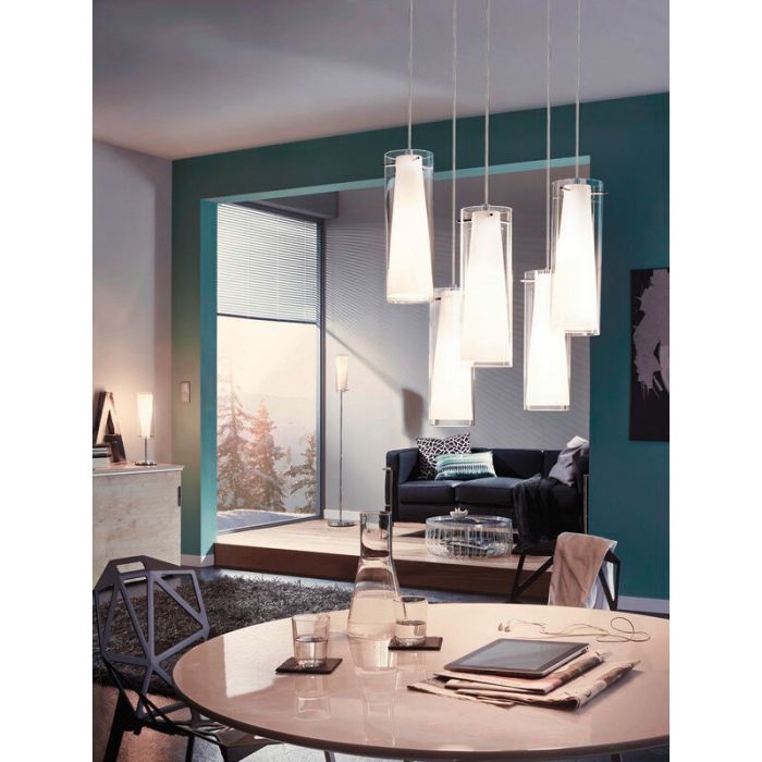 Chromen design vloerlamp glas, Barceno, met schakelaar