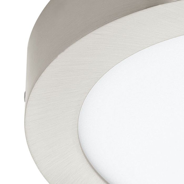 Nikkelen smart plafondlamp kunststof, Geraldo, 16,5W, warm tot koud wit verstelbare LED, IP44