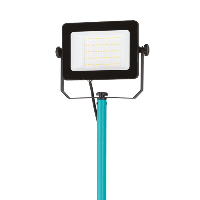 Blauwe werklamp aluminium, Angelos, 52W, 4000K LED, IP65, met schakelaar