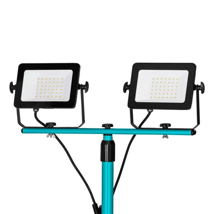 Blauwe werklamp aluminium, Angelos, 30W, 4000K LED, IP65, met schakelaar