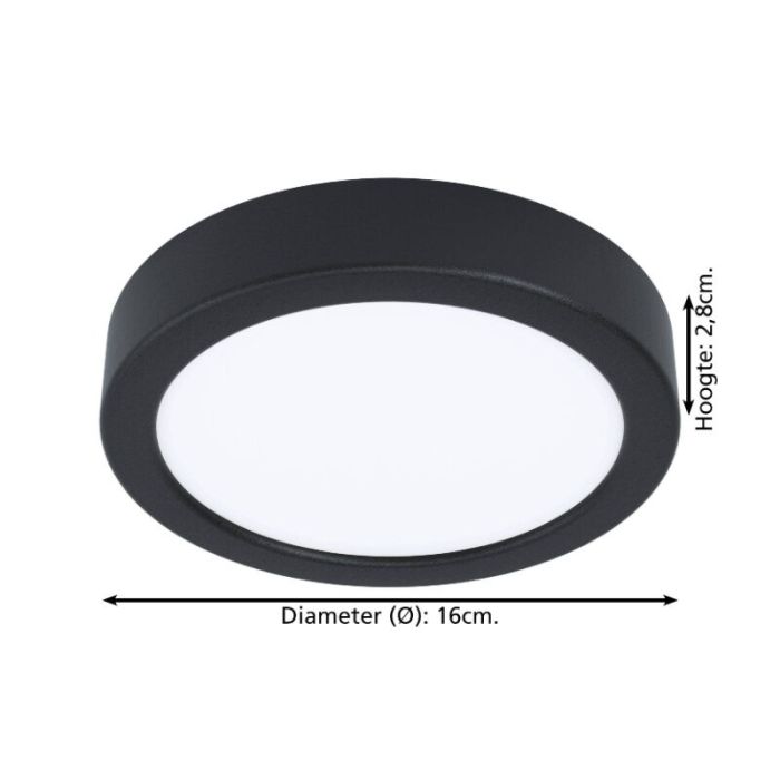 Witte plafonnière kunststof, Geraldo, 11W, 3000K LED