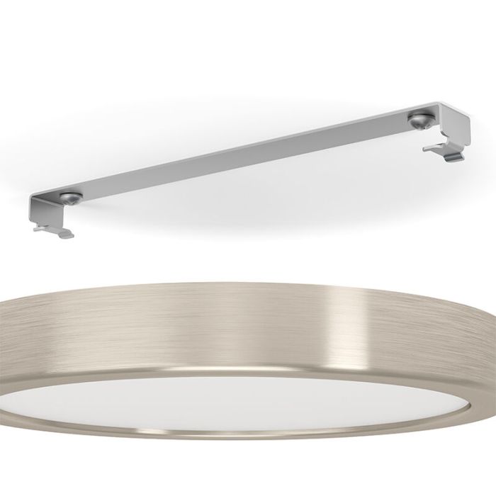 Nikkelen plafonnière staal, Geraldo, 17W, 3000K LED