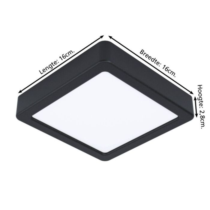 Witte plafonnière kunststof, Geraldo, 11W, 3000K LED