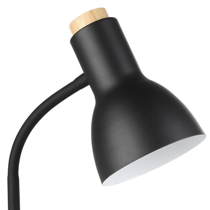 Zwarte moderne tafellamp aluminium, Serena, 5,5W, 3000K LED, met touchdimmer