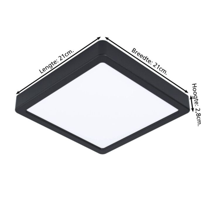 Witte badkamer plafondlamp kunststof, Geraldo, 17W, 3000K LED, IP44