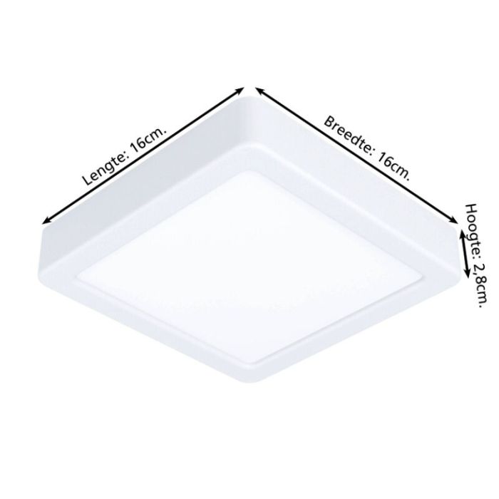 Witte badkamer plafondlamp kunststof, Geraldo, 11W, 3000K LED, IP44