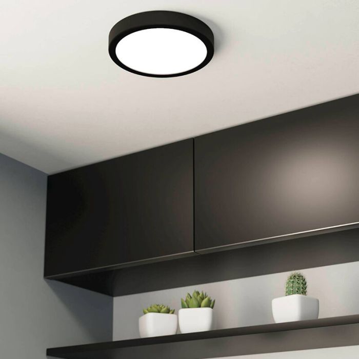 Witte badkamer plafondlamp kunststof, Geraldo, 17W, 3000K LED, IP44