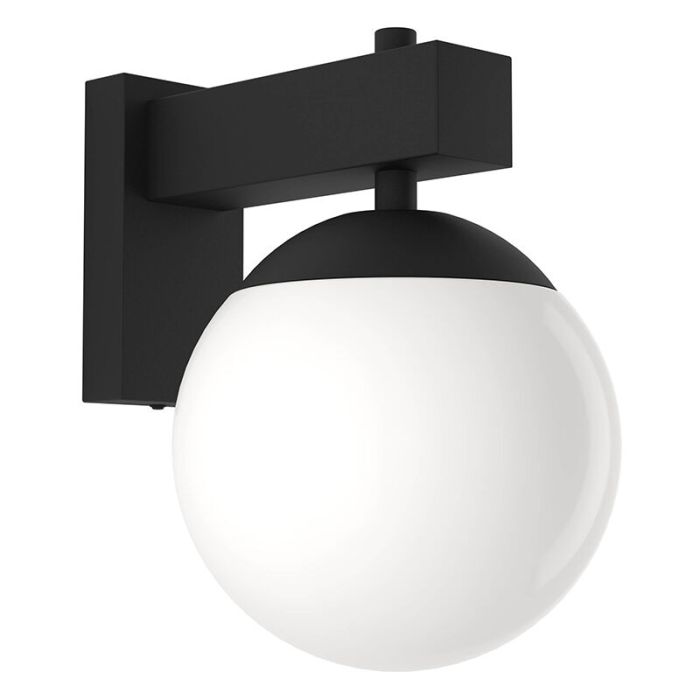 Zwarte moderne buitenlamp glas, Boris, IP44