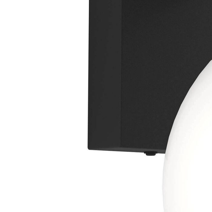Zwarte moderne buitenlamp glas, Boris, IP44