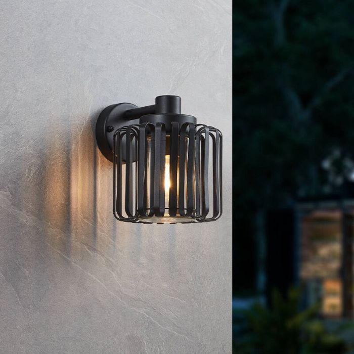Zwarte industriële buitenlamp aluminium, Rebecca, IP65