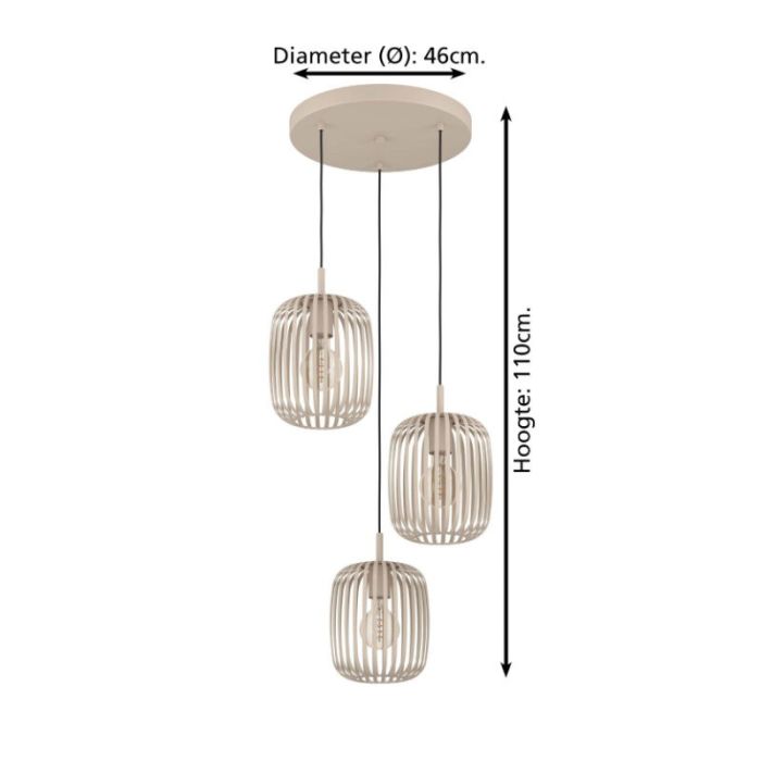 Beige industriële hanglamp staal, Pietro