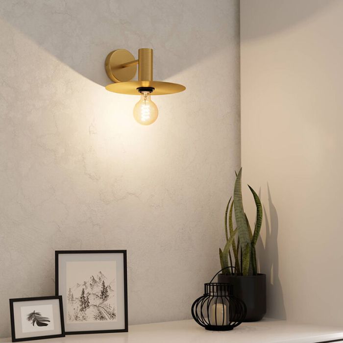 Messing moderne wandlamp staal, Elana