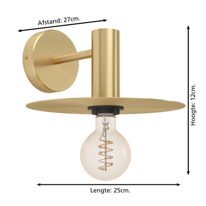 Messing moderne wandlamp staal, Elana