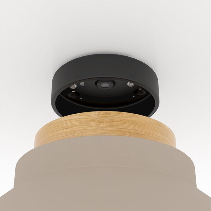 Beige plafondlamp hout, Lucy