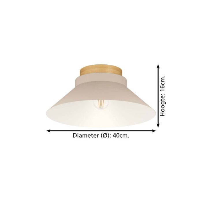 Beige plafondlamp hout, Lucy
