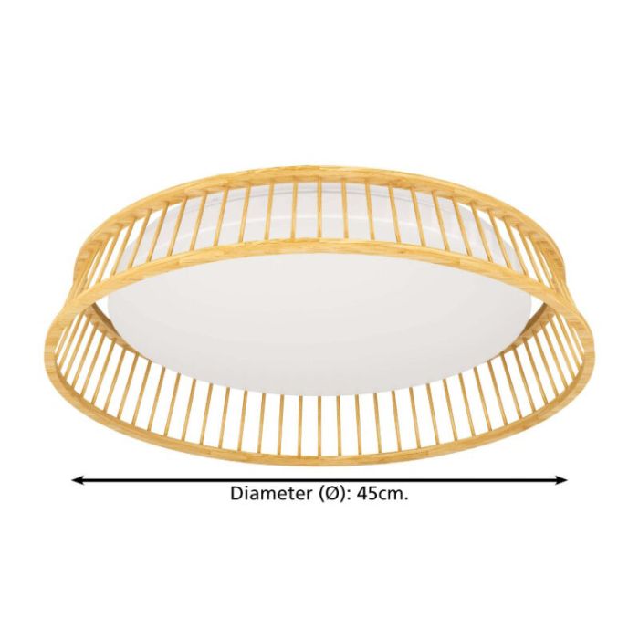 Landelijke plafonnière hout, Jolene, 20W, 3000K LED