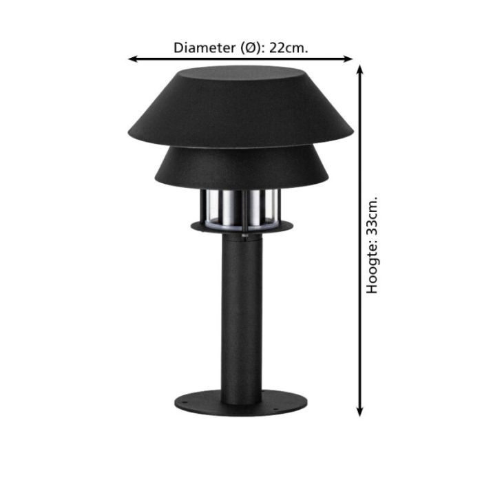 Zwarte buitenlamp staal, Cindy, IP65
