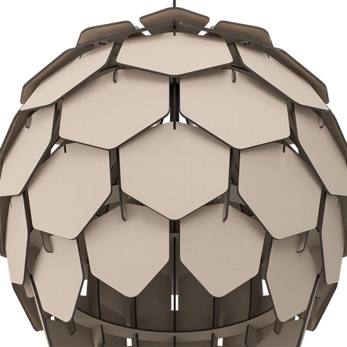 Grijze design hanglamp hout, Latoya