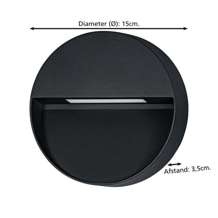 Zwarte moderne buitenlamp aluminium, Lamar, 4,8W, warm tot koud wit verstelbare LED, IP65