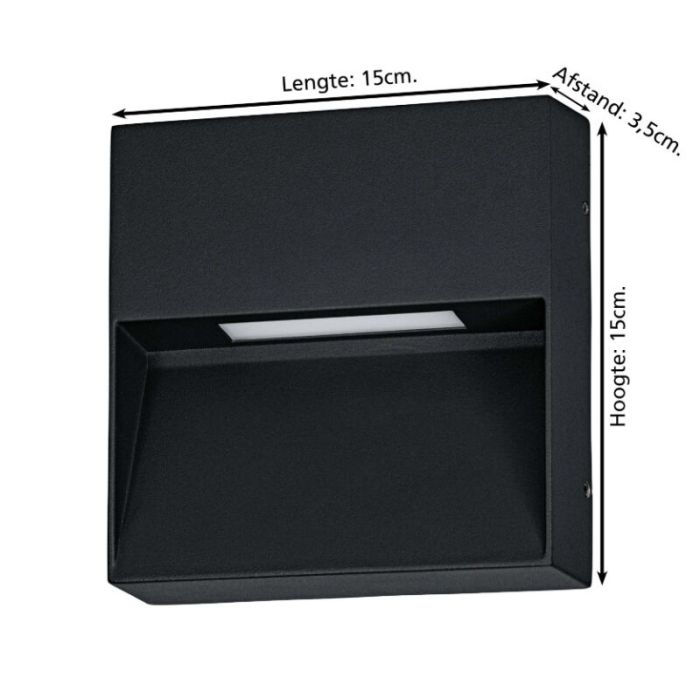 Zwarte moderne buitenlamp aluminium, Lamar, 4,8W, warm tot koud wit verstelbare LED, IP65