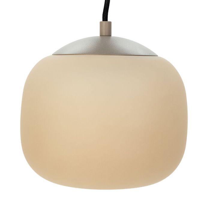 Taupe hanglamp glas, Claudia