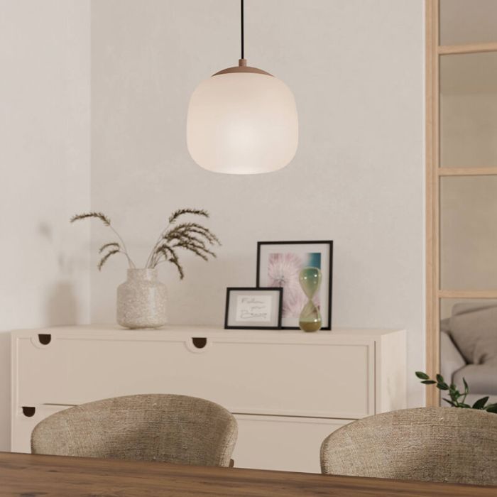 Taupe hanglamp glas, Claudia