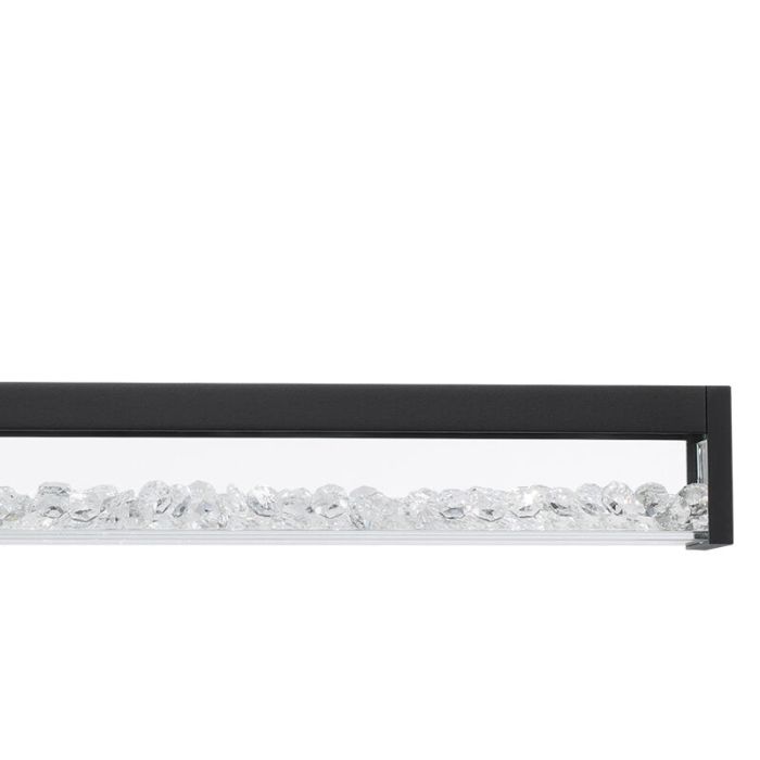 Zwarte design hanglamp kristal, Aarnoud, 6W, warm tot koud wit verstelbare LED, met touchdimmer