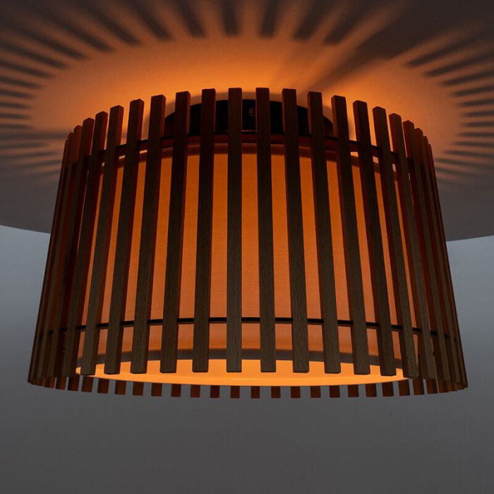 Landelijke plafondlamp hout, Farah