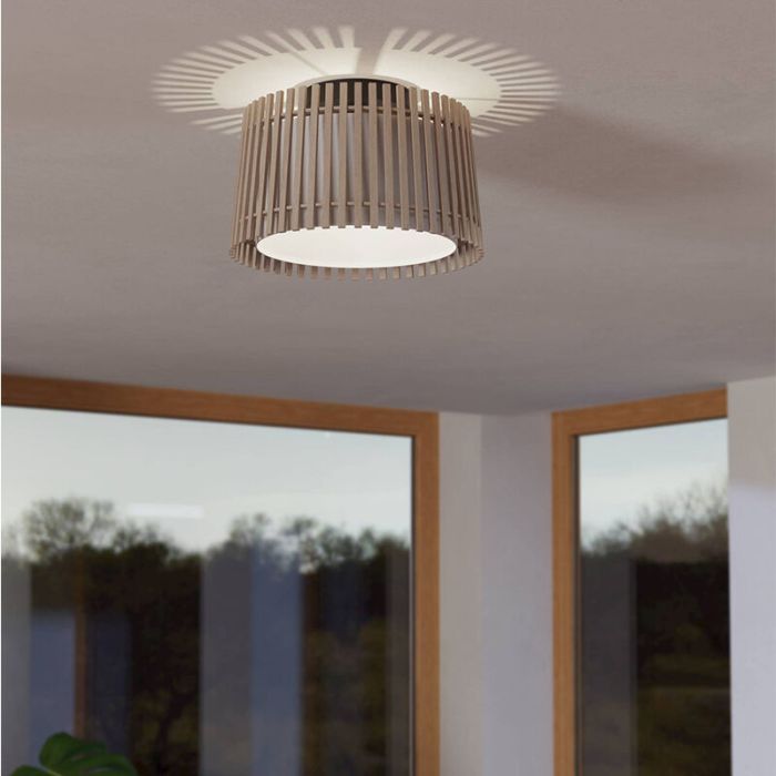Landelijke plafondlamp hout, Farah