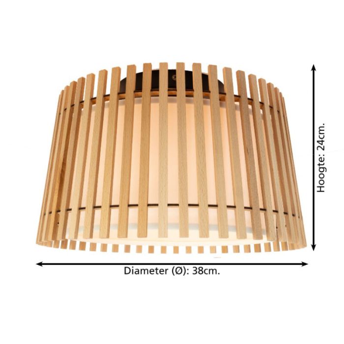 Landelijke plafondlamp hout, Farah