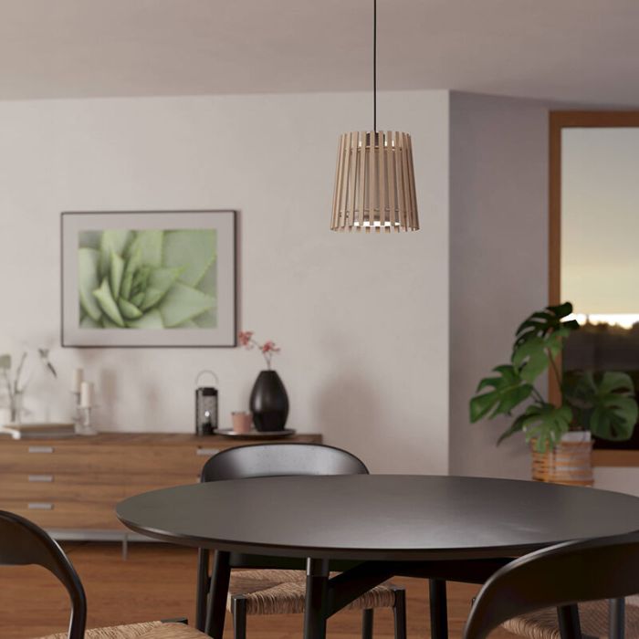 Landelijke eettafel hanglamp hout, Farah