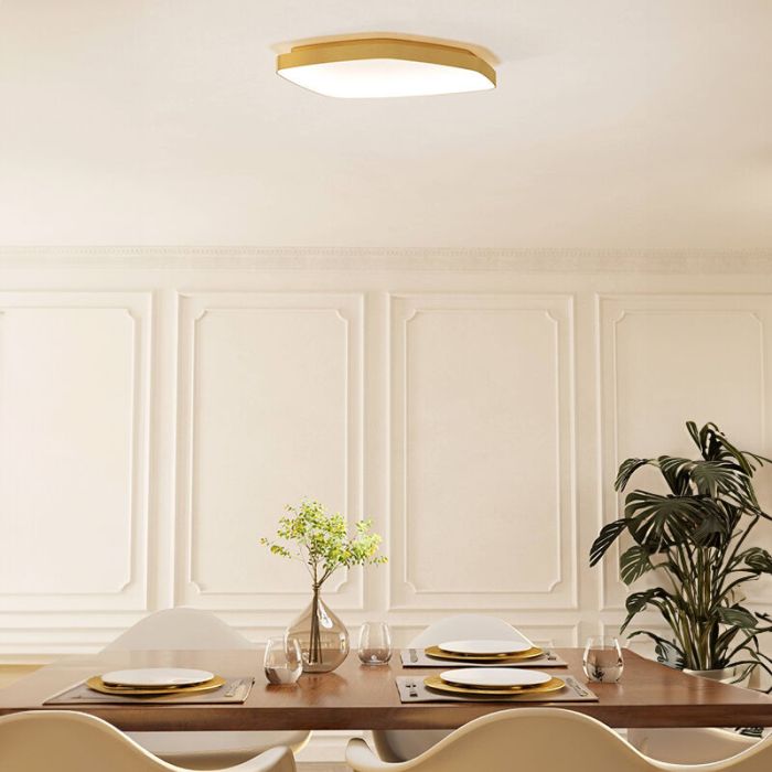 Gouden design plafonnière aluminium, Samson, 25,2W, 3000K LED