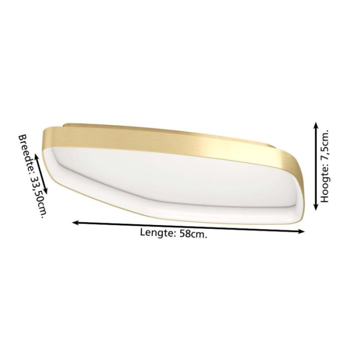 Gouden design plafonnière aluminium, Samson, 25,2W, 3000K LED