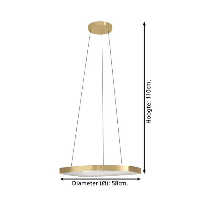Gouden design hanglamp aluminium, Samson, 25,2W, 3000K LED