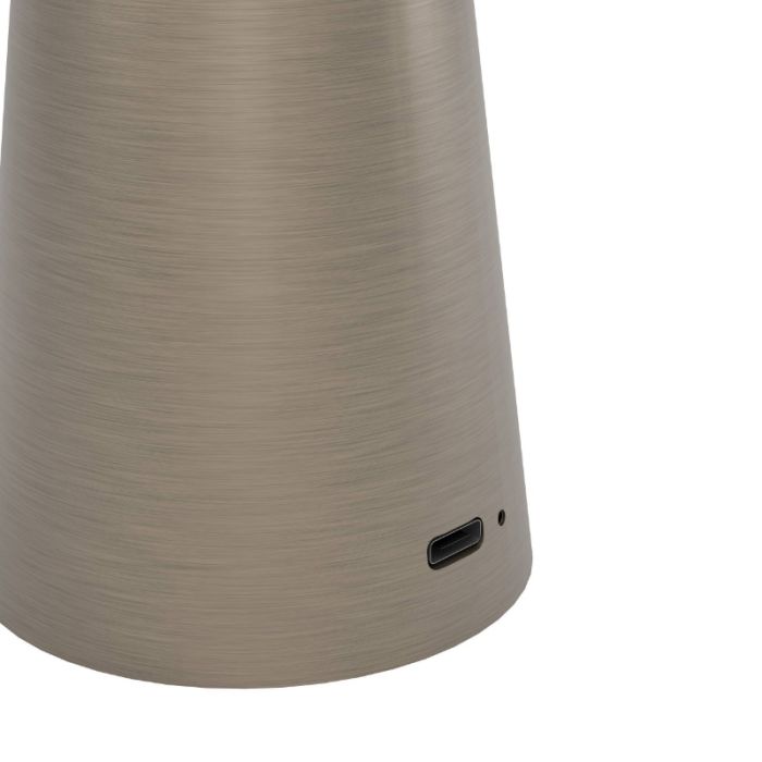 Bronzen moderne tafellamp staal, Ishika, 2,8W, white switch LED, IP54, met touchdimmer