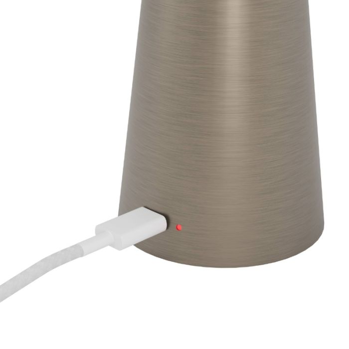 Bronzen moderne tafellamp staal, Ishika, 2,8W, white switch LED, IP54, met touchdimmer