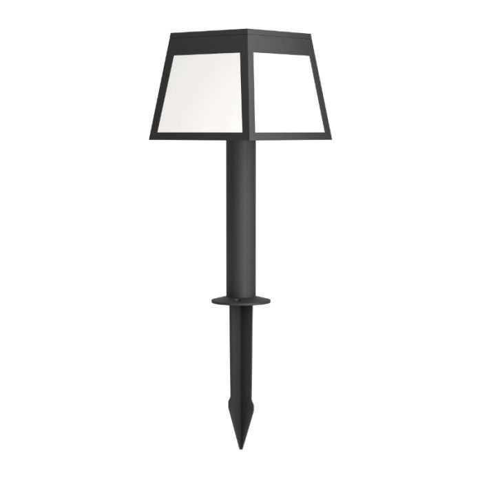 Zwarte solar prikspots kunststof, Imelda, 7,5W, 3000K LED, IP65